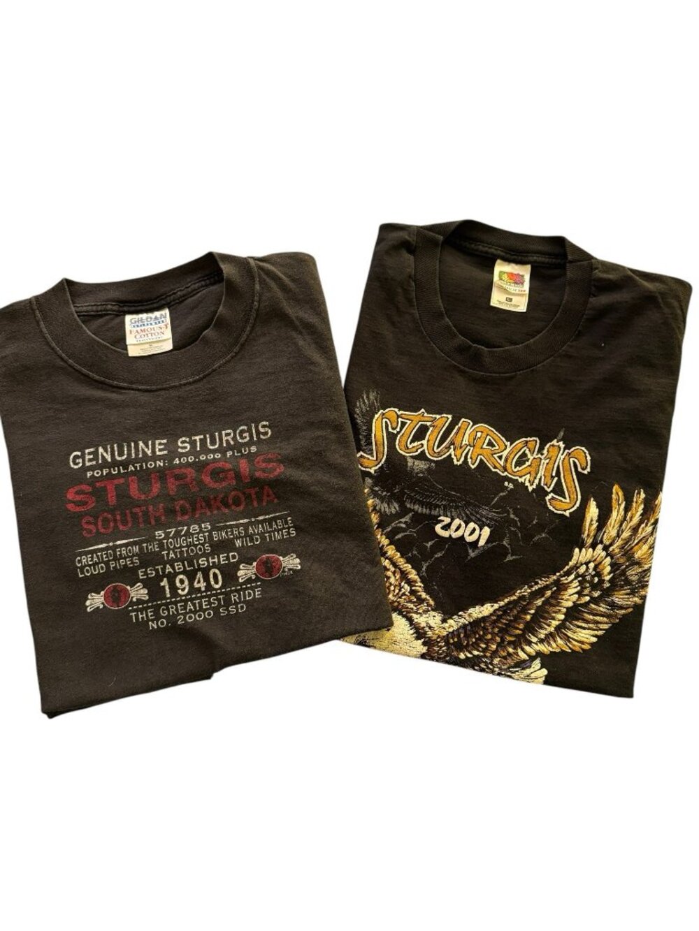 Sturgis Black Hills Rally Men's XL T-Shirts VTG 2000 2001 60th 61st Anniversary